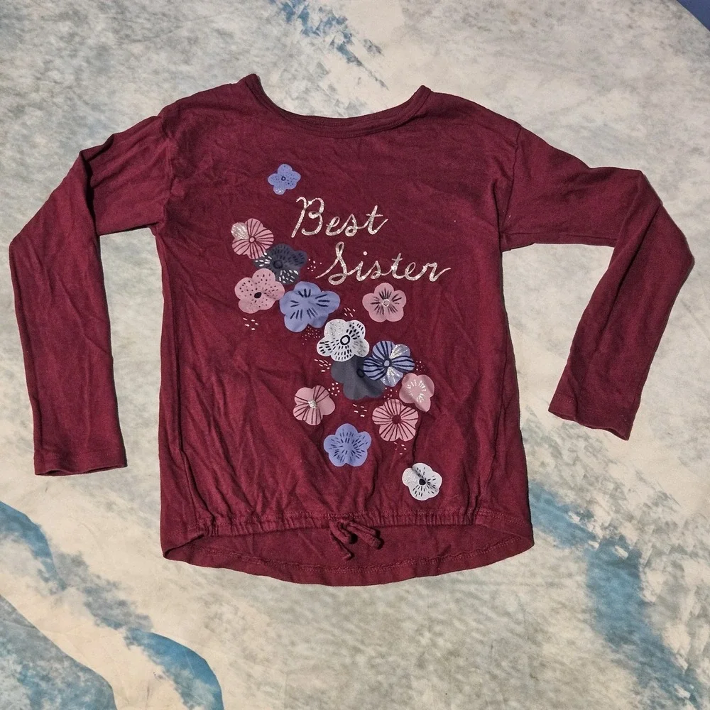Girls Size 6 6X Long Sleeve Shirt Lot Carter's 365 Kids Best Sister Animals